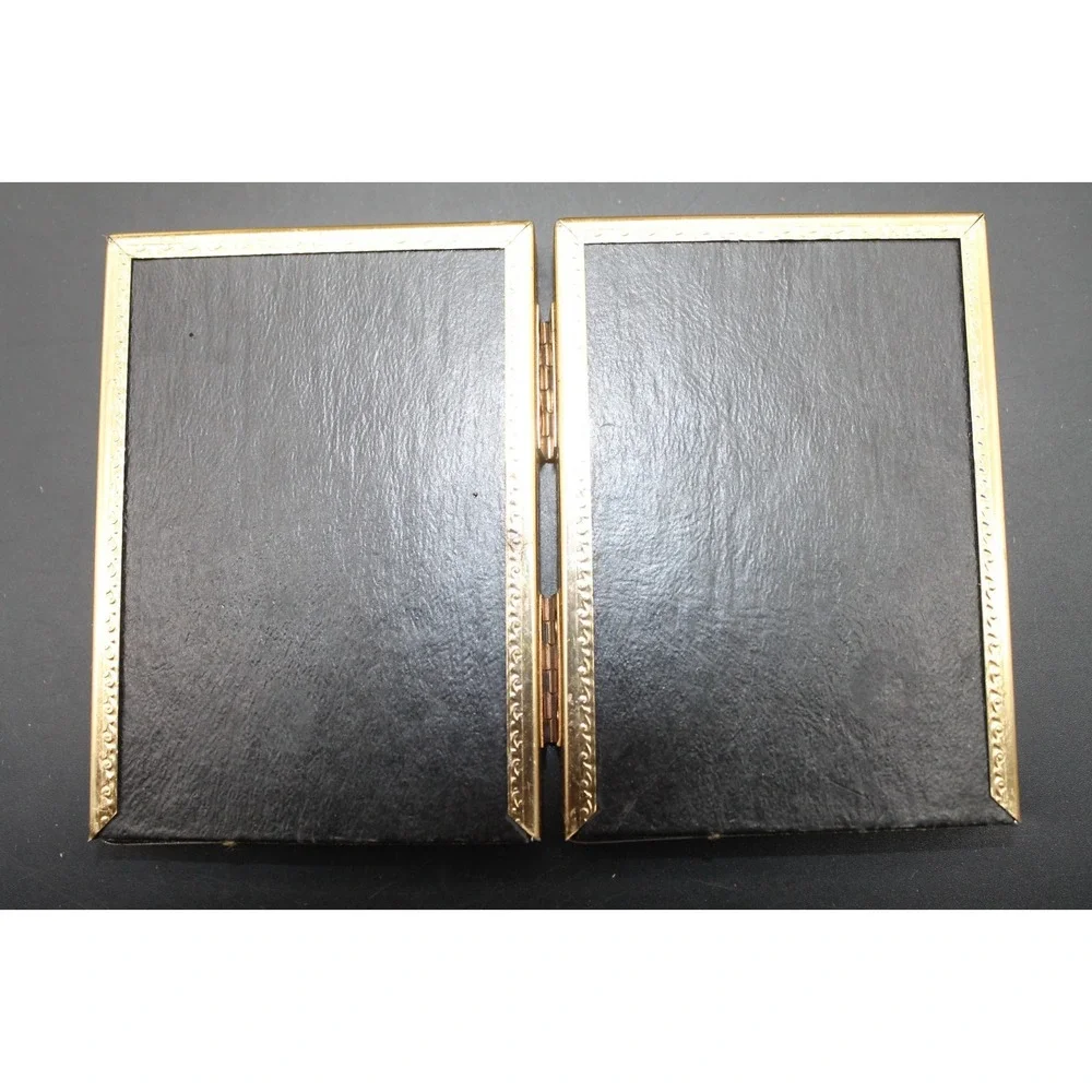 Vintage Brass Gold Tone Picture Frames Lot of 5 MCM Tabletop Hinged Mixed Sizes